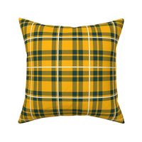 Bigger Scale Team Spirit Football Plaid in Green Bay Packers Colors Cheese Yellow Gold and Forest Green