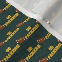 Small Scale Team Spirit Football Go Packers! Green Bay Packers Colors Cheese Yellow Gold and Forest Green