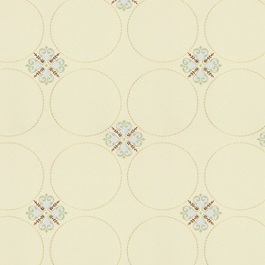 Ceiling paper with circles and fleurons 