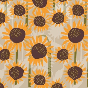 cut paper sunflowers colorway 7 12 inch