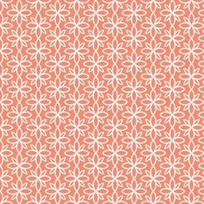 Orange and White Simple Geometric Floral