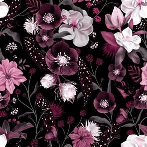 Dark Botanical Dream Pink M