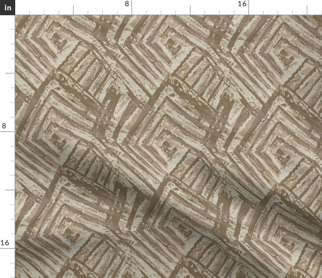 Woodblock geometric print	brown