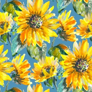 Sunflower fantasy blue