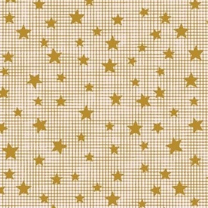 Gold Stars on Pink and Gold Burlap - Medium