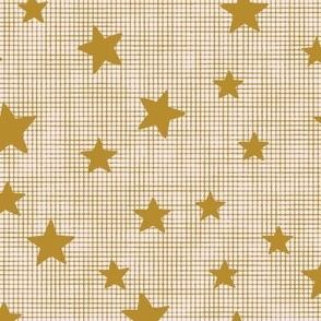 Gold stars on pink and gold burlap - Warm Minimalism