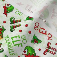 Small-Medium Scale Go Elf Yourself Funny Holiday Humor in Red and Green