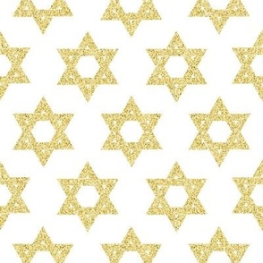 Glitter Star of David - Gold-White - Medium