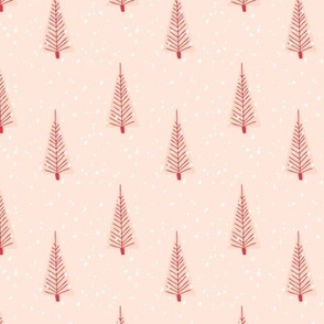 christmas trees on pink- small