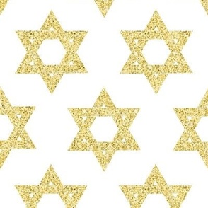 Glitter Star of David - Gold-White - Large