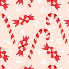  pink and red christmas candy 6x6