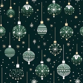 Green & White Christmas Ornaments - medium