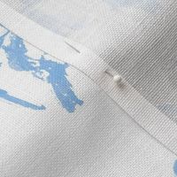 John's Toile Cerulean Blue on White