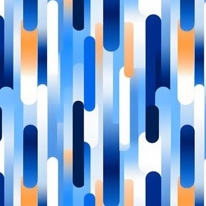 Blue, Orange & White Thick Lines - small