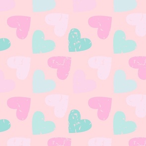 Grunge Hearts Pink