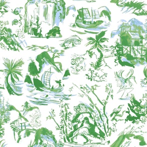 John's Toile Greens and blue copy