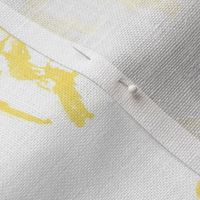 John's Toile Bold Yellow on White