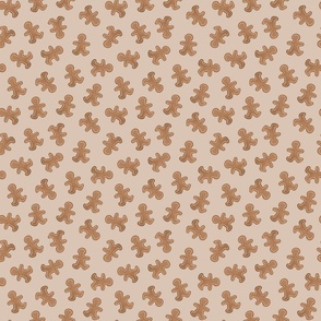 Scattered gingerbread men on tan small