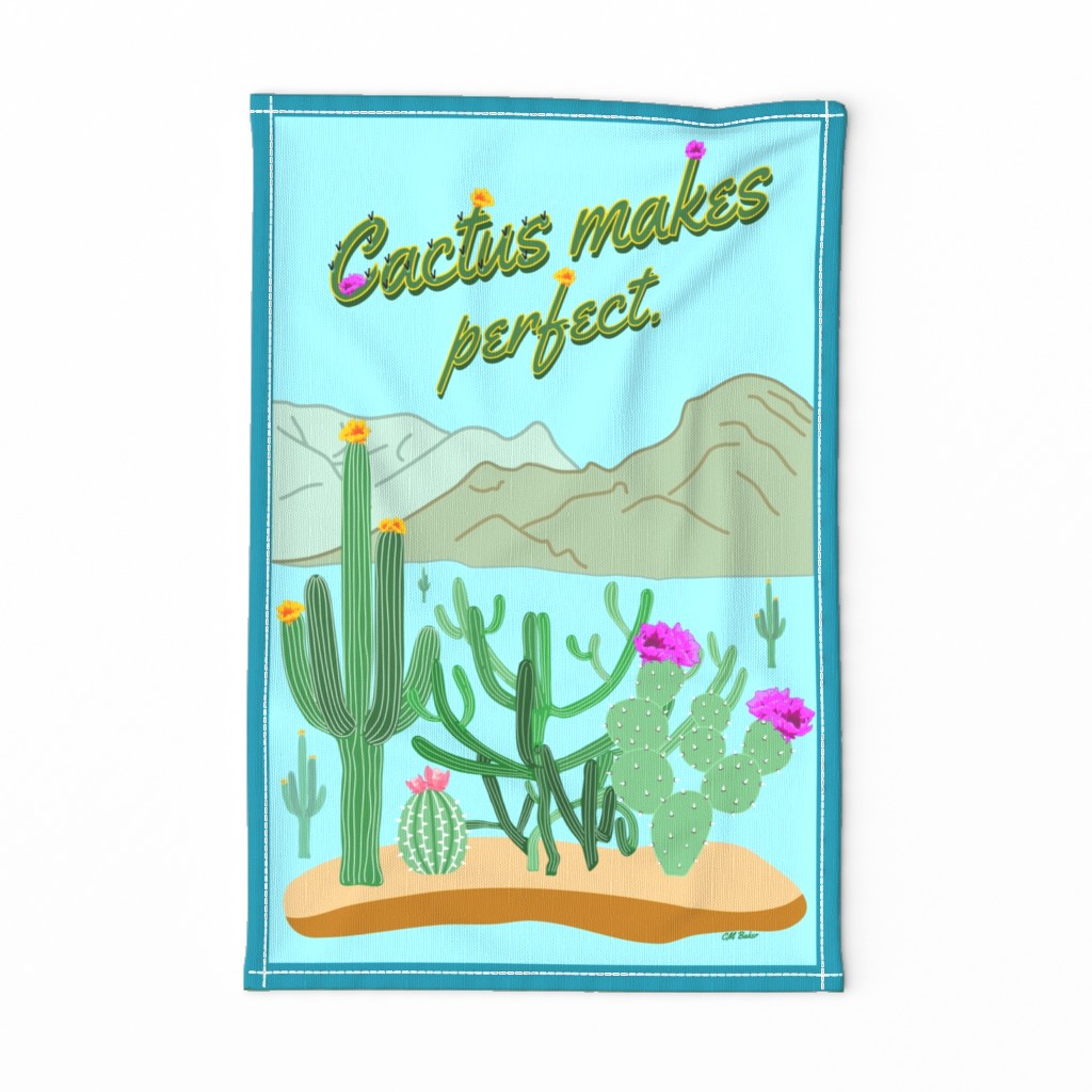Cactus Makes Perfect, on Blue and Green