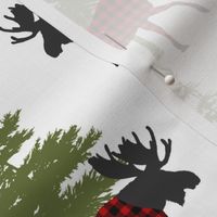 Plaid Clad Moose with Trees