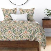 Liberty Style Floral design in Boho warm tones - Big Size 