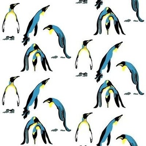 Penguin Colony - Full Color on White