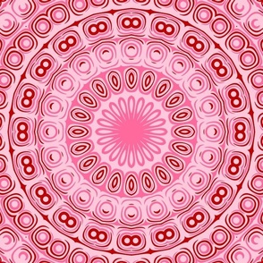 Pink and Red Mandala Kaleidoscope Medallion Flower