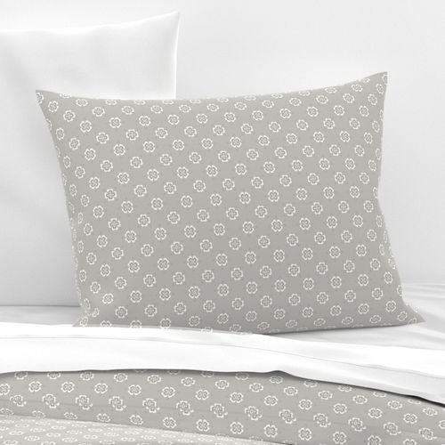 French country simple geometric floral pattern in warm soft grey tones