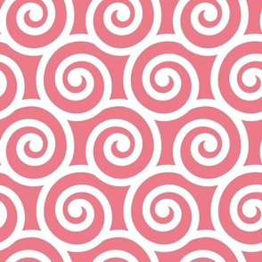 Bold Swirls on Salmon Pink: Medium