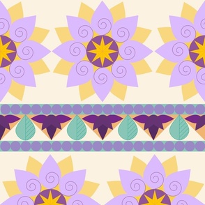 Egg pattern in purple and yellow