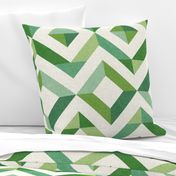 Checker Mirror Chevron Moss and Pine Green (Large Scale)