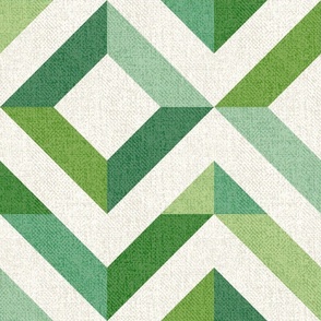 Checker Mirror Chevron Moss and Pine Green (Large Scale)