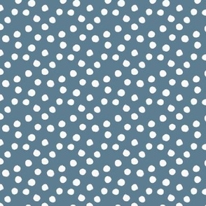 SPOTS ON BLUE WHITE DOT SMALL