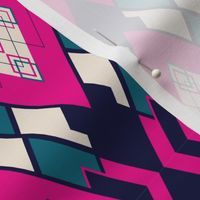 Tribal Border Argyle -Pink