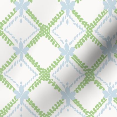 Gwendolen Trellis Light Blue and Green