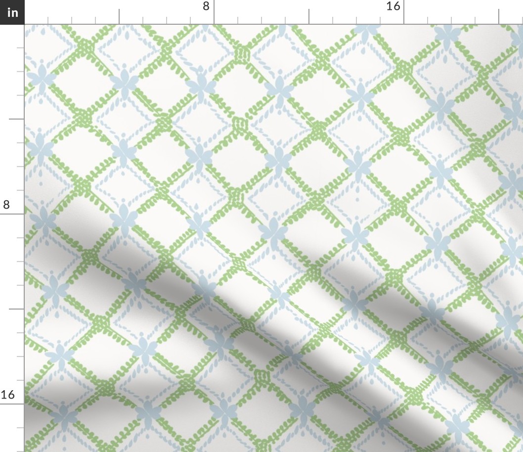 Gwendolen Trellis Light Blue and Green