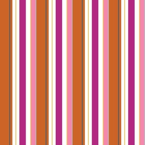 small stripe abstract orange burnt orange mustard hot pink ,pink grey white