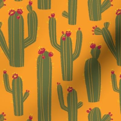 Funky Cacti (Orange, Dark Green, Wine Red)