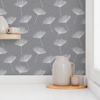 medium  serene  monochrome grey dandelions on textured background by art for joy by art for joy lesja saramakova gajdosikova design