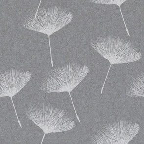 medium  serene  monochrome grey dandelions on textured background by art for joy by art for joy lesja saramakova gajdosikova design