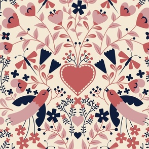 medium love birdies sweet valentines print by art for joy lesja saramakova gajdosikova design