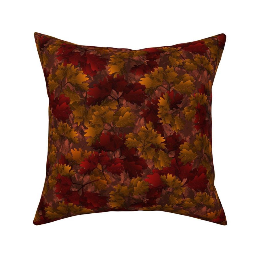 Moody Oak Leaf Clusters in Deep Red and Orange Half-Drop-5c1108-5748