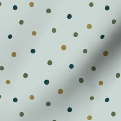 Gouache polka dots on baby blue small