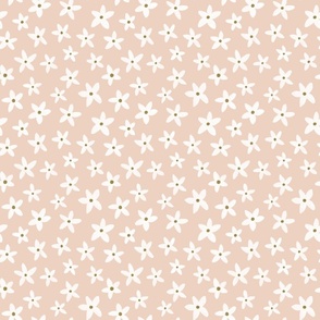 White flowers on dusty pink small