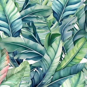 Palm green tropical leaves