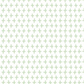 Plus Sign Symbols in White and Mint Green Coordinating Ditsy Print