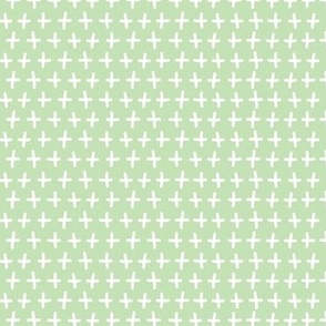 Plus Sign Symbols in Mint Green and White Coordinating Ditsy Print