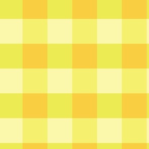 Gold and Bright Yellow Checkered Gingham Plaid Buffalo Check