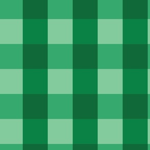 Mint Green, Forest Green and Emerald Green Holiday Checkered Gingham Plaid Buffalo Check