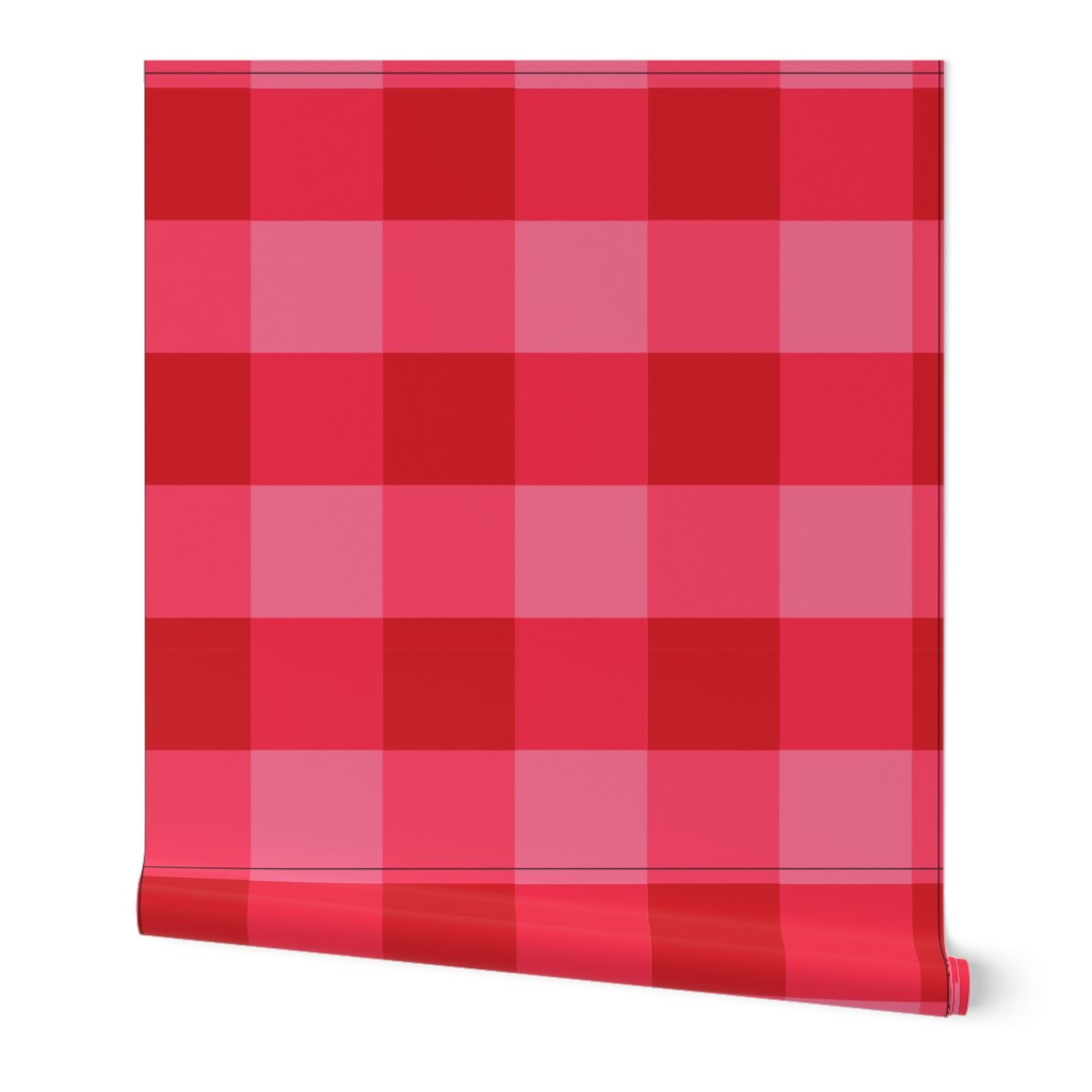 Red and Pink Holiday Checkered Gingham Plaid Buffalo Check